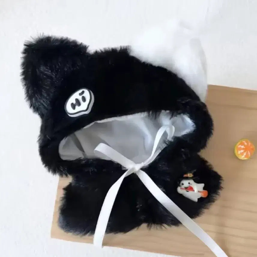 [BUNJANG] 10cm Doll Clothes Cat Cloak and Hat Set (Black) / 새상품 10cm인형옷, 고양이 망토, 고양이 모자, 블랙 모자