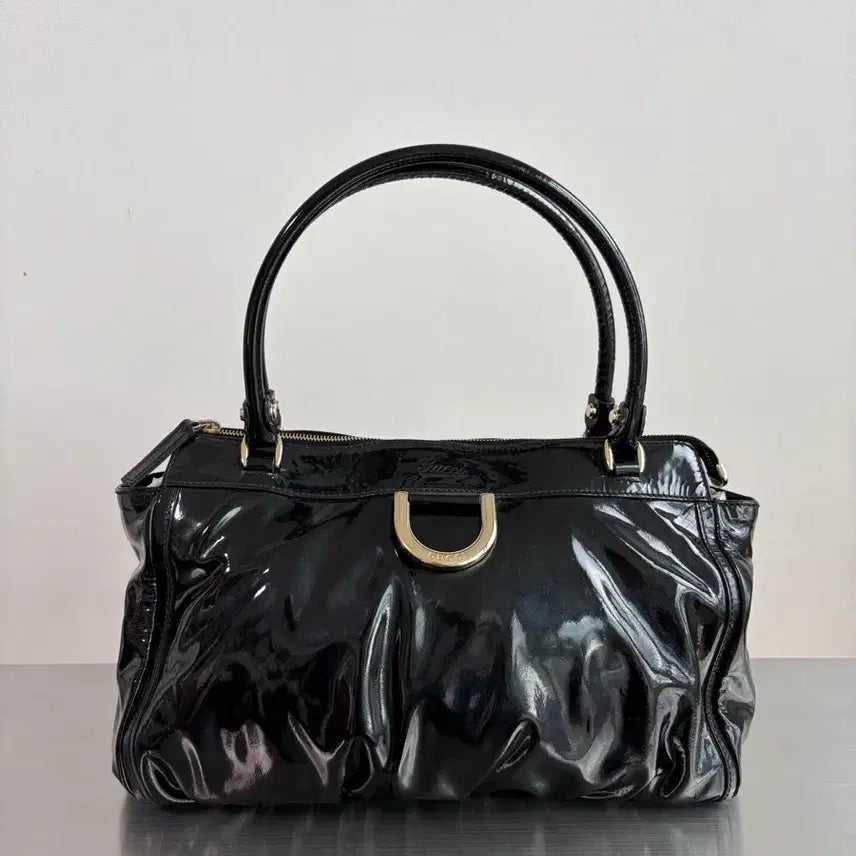 [BUNJANG] Gucci Abbey D-Ring Glossy Patent Tote Bag / 구찌 애비 D링 글로시 페이던트 토트백