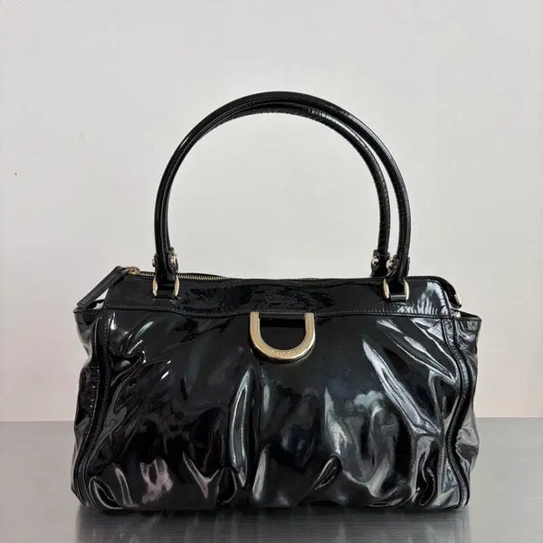 [BUNJANG] Gucci Abbey D-Ring Glossy Patent Tote Bag / 구찌 애비 D링 글로시 페이던트 토트백
