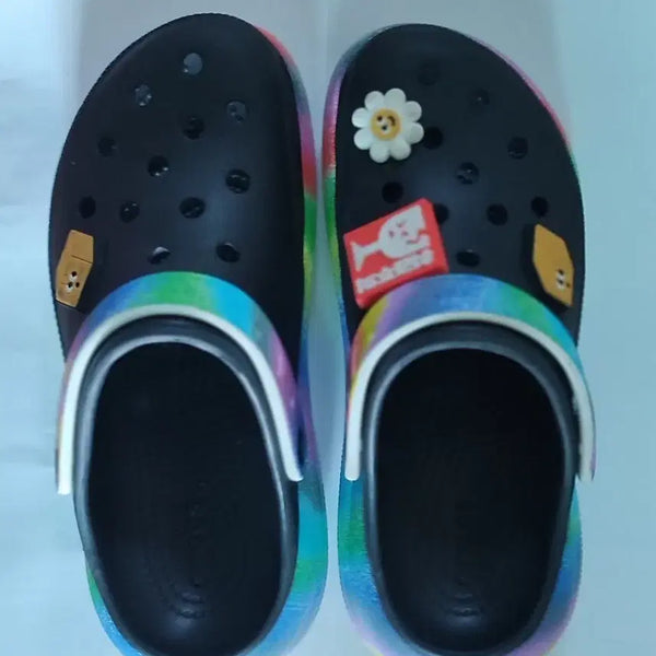 [BUNJANG] Crocs Rainbow Mules (Slightly Used) / 크록스 레인보우 뮬 (약간 착용 상태)