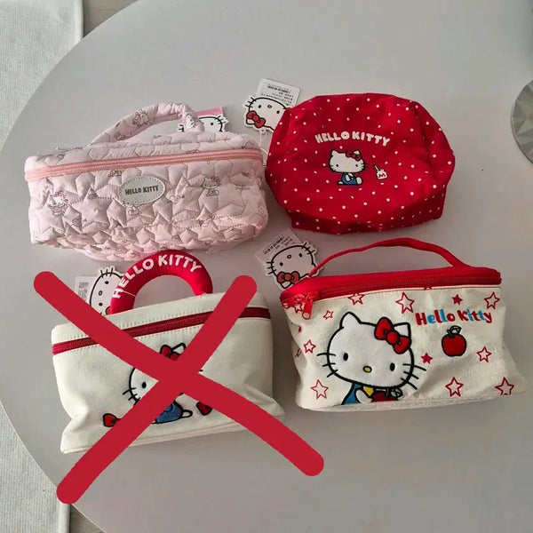 [BUNJANG] Hello Kitty Quilted Embroidered Pouch / 새상품 키티 퀄팅 자수 파우치 화자품 가방