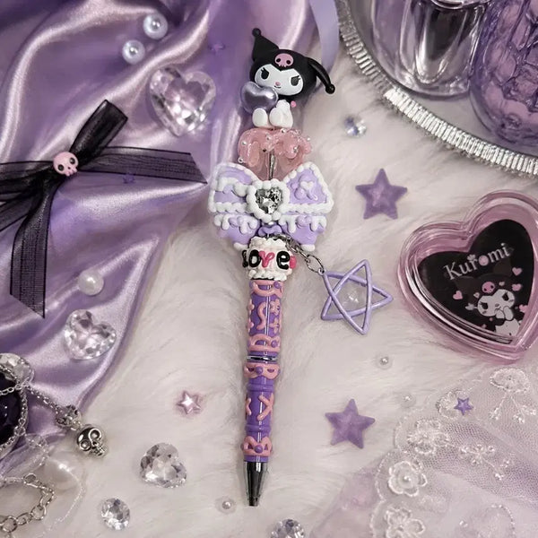 [BUNJANG] Sanrio Kuromi Decorated Ballpoint Pen / 쿠로미 볼꾸 산리오 볼펜