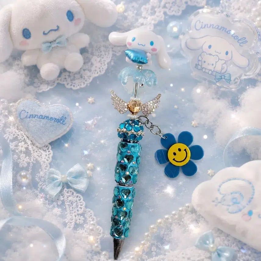 [BUNJANG] Cinnamoroll Ballpoint Pen Decoration Set / 시나모롤 볼꾸 산리오 볼펜