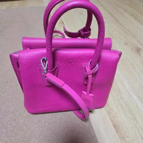 [BUNJANG] MCM Mini Crossbody Bag Pink Leather / MCM미니크로스백