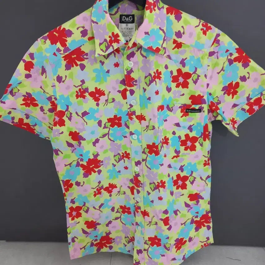 [BUNJANG] Dolce & Gabbana Floral Print Short Sleeve Shirt / D&G 돌체앤가바나 꽃무늬 반팔 셔츠