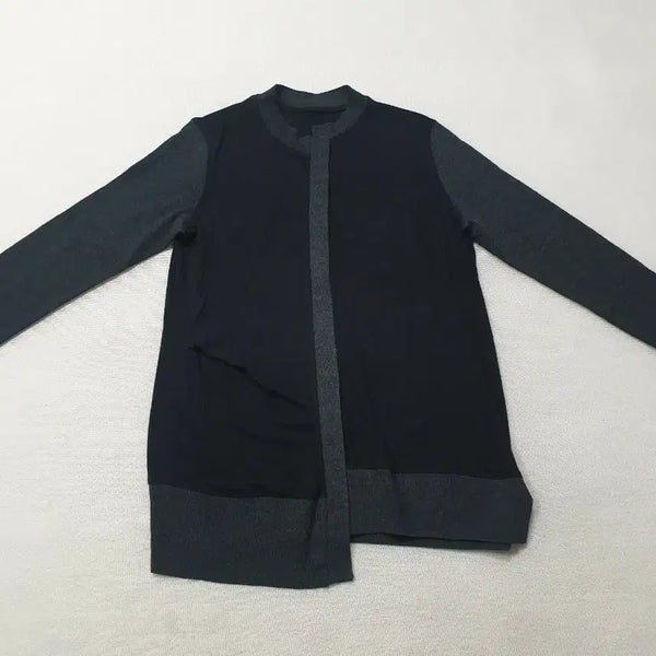 [BUNJANG] KUHO Black & Grey Asymmetrical Cardigan (Women's 85-90) / 구호 KUHO 블랙 그레이 언발란스 가디건 여성85~90