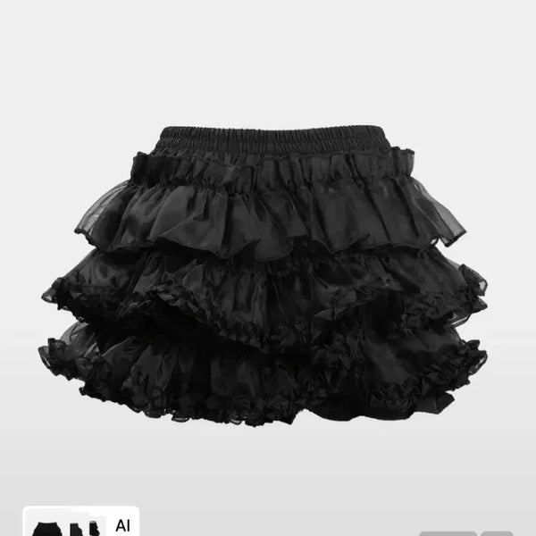 [BUNJANG] Ruff Neck Tutu Pants Skirt Black / 러프넥 튜튜 팬츠 스커트 블랙