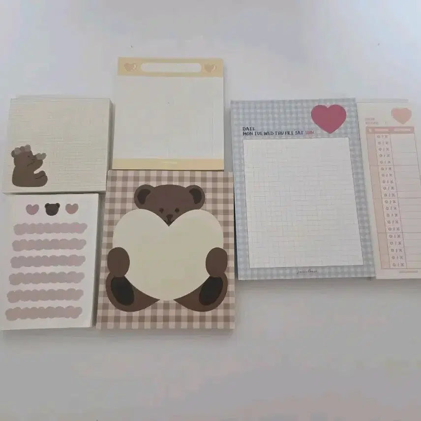 [BUNJANG] Cute Memo Pad Bundle Set / 떡메모지 6개