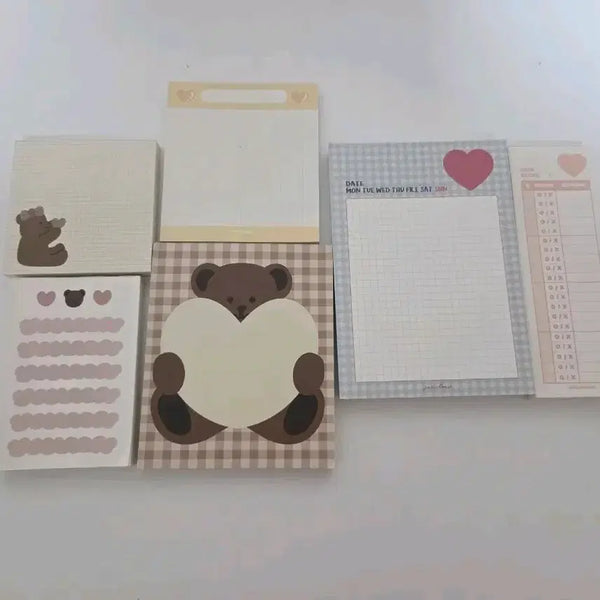 [BUNJANG] Cute Memo Pad Bundle Set / 떡메모지 6개