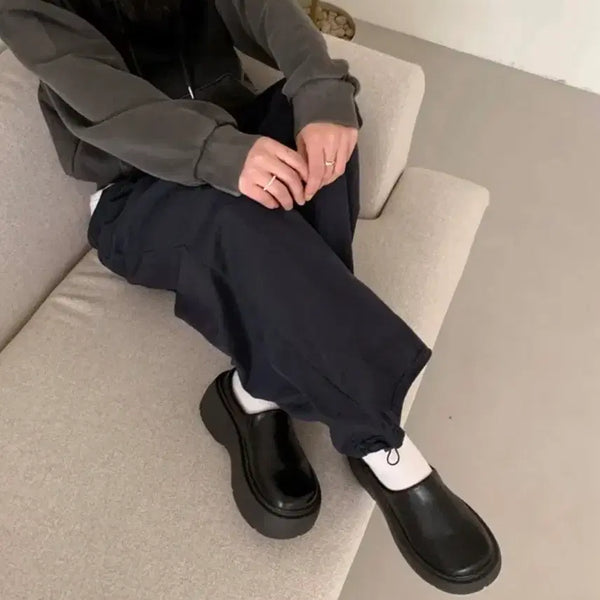 [BUNJANG] Platform Suede Wedge Mules Slippers / 플랫폼 뮬슬리퍼 스웨이드통굽 키높이 블로퍼 신발