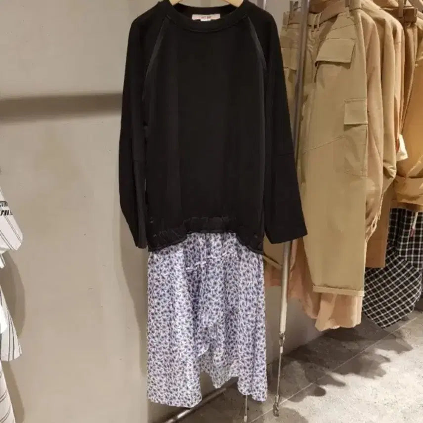 [BUNJANG] Jucy Judy Asymmetrical Shirring Dress / 쥬시쥬디 언발란스 여리핏 맨투맨 셔링원피스 5566