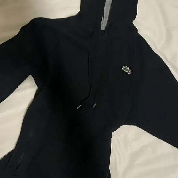 [BUNJANG] Lacoste Slim Fit Hoodie Black / 라코스테 슬림핏 후드티 블랙(네고가능)