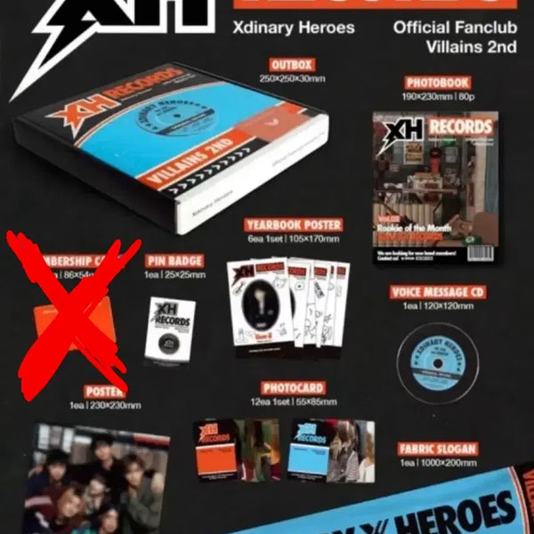 [BUNJANG] Xdinary Heroes Villains 2nd Official Fanclub Goods Slogan Set / 슬로건 포함)) Xdinary Heroes 엑디즈 빌런즈 2기 공식 팬클럽 굿즈