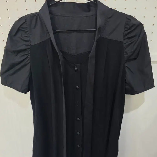 [BUNJANG] Black Puff Sleeve Blouse Size 2 / 블랙 퍼프 소매 블라우스 사이즈 2