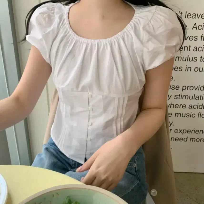 [BUNJANG] Jennie O Babydoll Short Sleeve Blouse / 제니오 베이비돌 반팔 블라우스