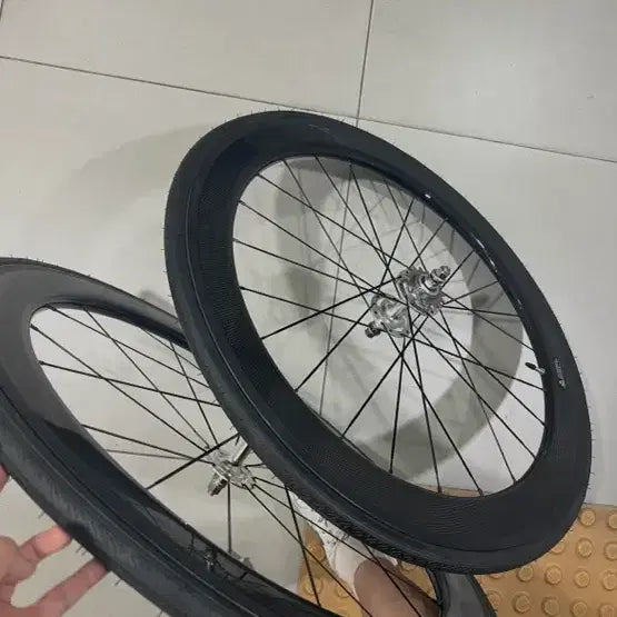 [BUNJANG] Novatec 60mm Rim 3K Glossy Silver Hub with Brake Line / 노바텍60림 실버허브 3k 유광