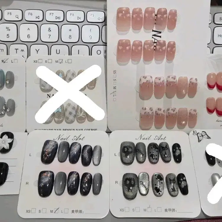 [BUNJANG] Handmade Nail Tip Set - Various Designs (M Size) / 다양한 디자인 네일팁 세트