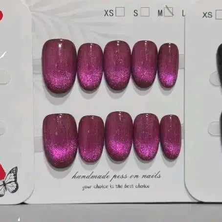 [BUNJANG] Full Tip Magnetic Glitter Nail Tips - M Size / 풀팁 마그네틱 글리터 네일팁