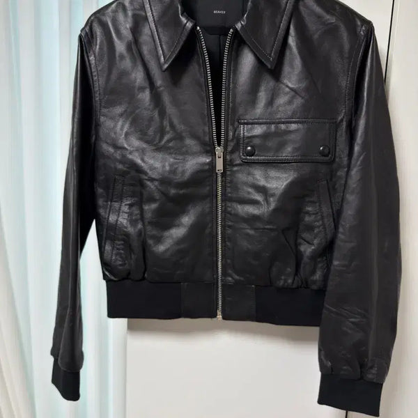 [BUNJANG] BEAKER Lambskin Leather Jacket / 비이커 양가죽 레더 자켓