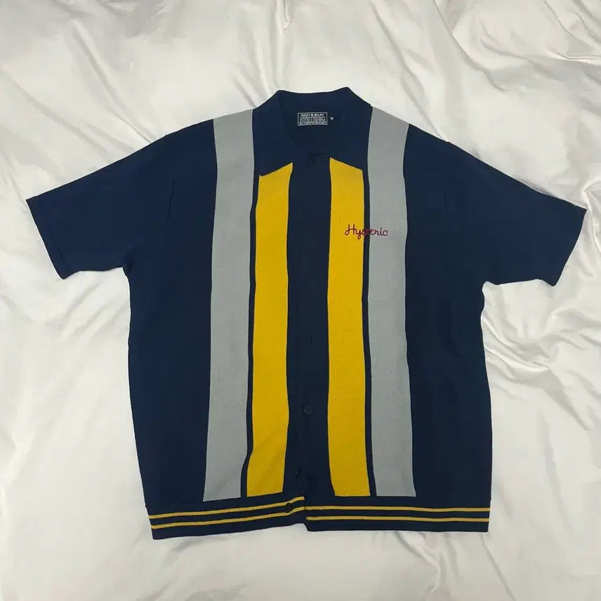 [BUNJANG] Hysteric Glamour Striped Knit Polo / 히스테릭글래머 스트라이프 니트 폴로