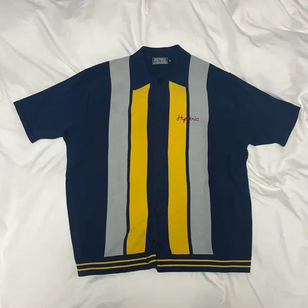 [BUNJANG] Hysteric Glamour Striped Knit Polo / 히스테릭글래머 스트라이프 니트 폴로