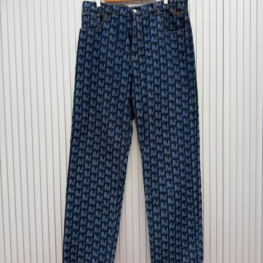 [BUNJANG] MSGM Monogram Print Denim Jeans / MSGM 모노그램 프린트 데님 팬츠