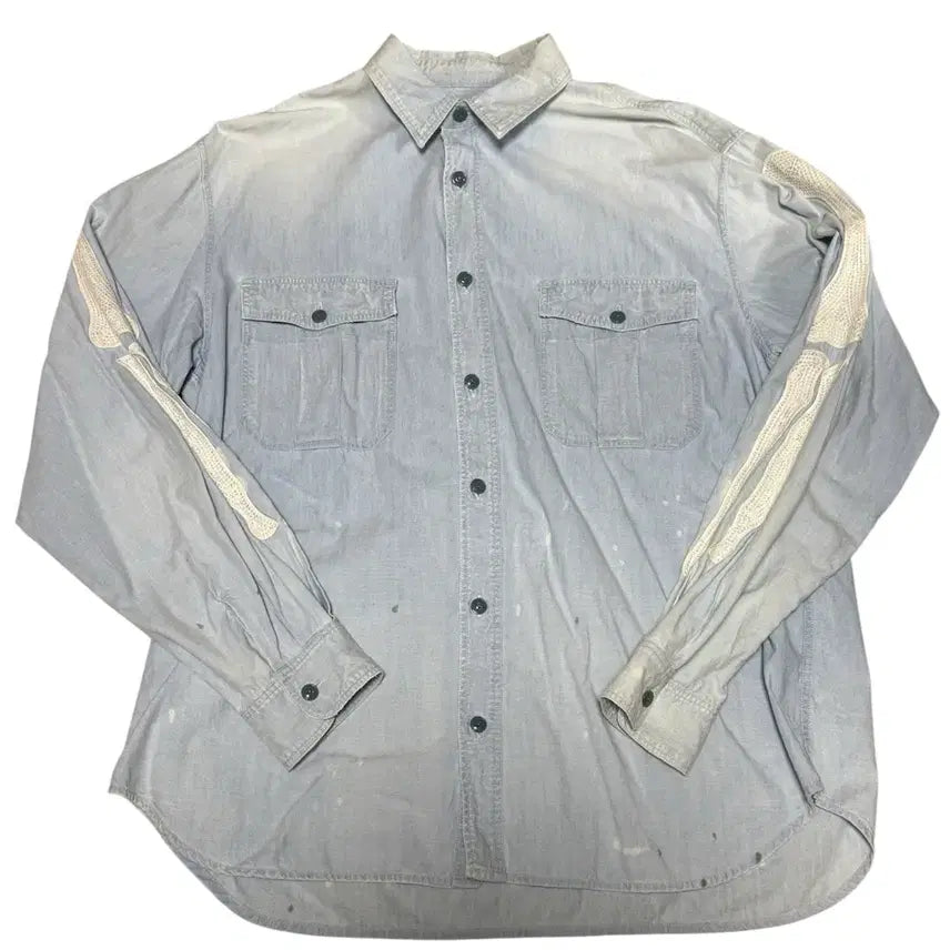 [BUNJANG] Kapital Chambray Work Shirt / 캐피탈 본 샴브레이 워크 셔츠 본 자수 색소폰 4