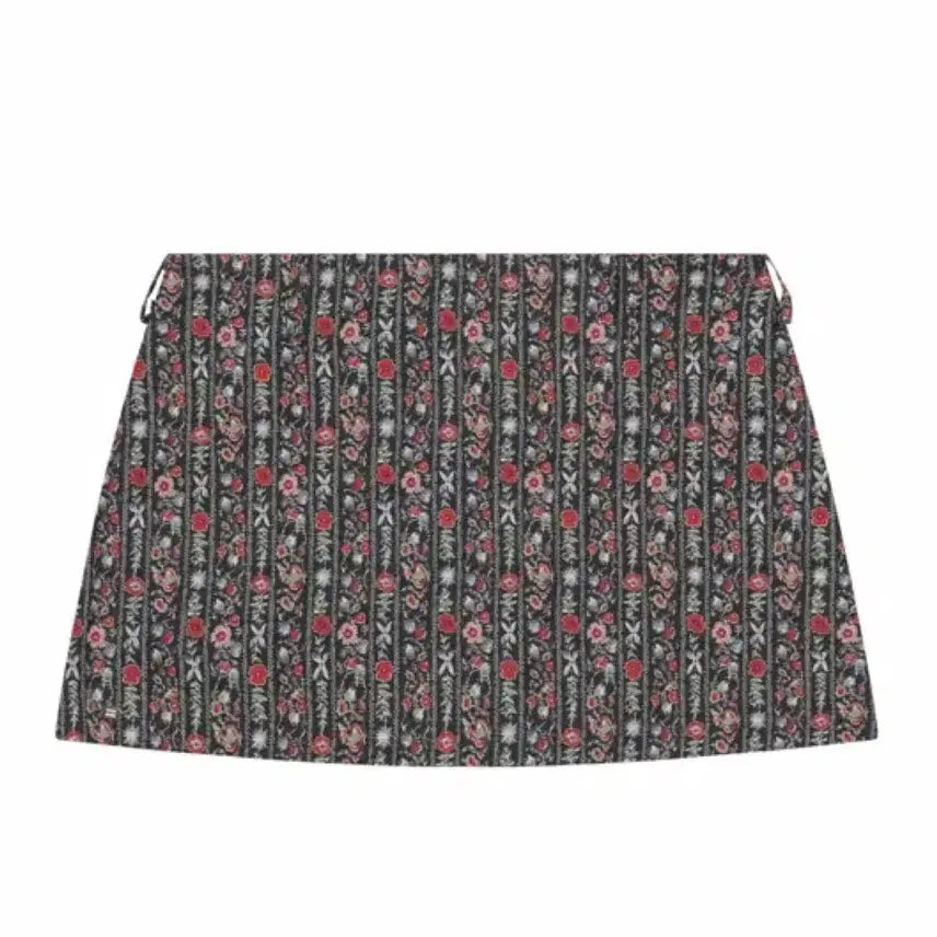 [BUNJANG] PALE JADE Flower Pattern Mini Skirt Black / PALE JADE 페일제이드 플라워 스커트 블랙