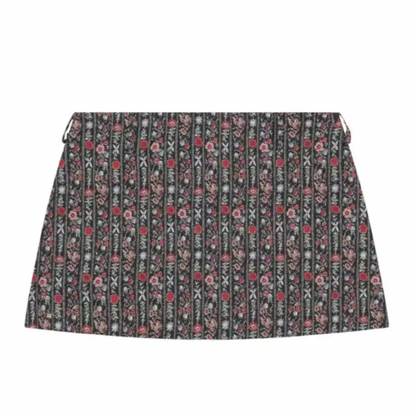 [BUNJANG] PALE JADE Flower Pattern Mini Skirt Black / PALE JADE 페일제이드 플라워 스커트 블랙