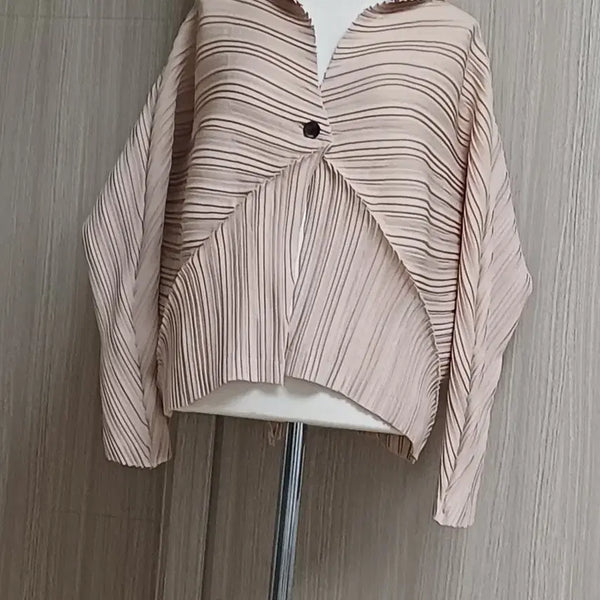 [BUNJANG] Evercube Pleats Cardigan Pink Beige / 에버큐브 플리츠 핑크 베이지 가디건