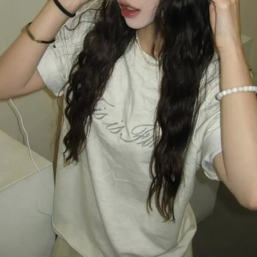 [BUNJANG] Thisisneverthat Oversized Signature Tee - Oat, Medium / 디스이즈파인 Oversized Signature Tee-Oat M