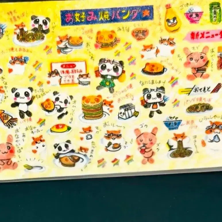 [BUNJANG] Q-LiA Matsuri Panda Sticker / 산엑스 스티커,헤이세이 마츠리 오코노미야키 햄찌 햄짱 포터햄 하무찬 포테햄 판다 판쨩 스티커, 마츠리 판다