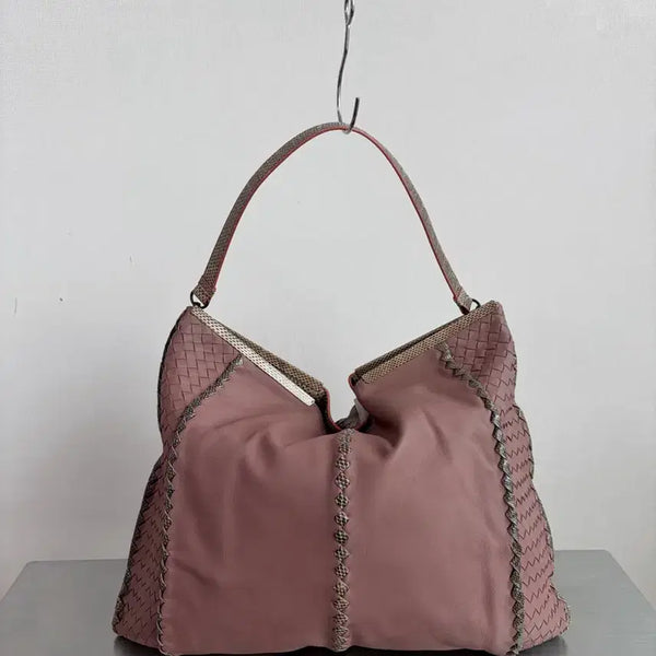 [BUNJANG] Bottega Veneta Intrecciato Pink Python Leather Bag / 보테가 베네타 인트레치아토 핑크 파이톤