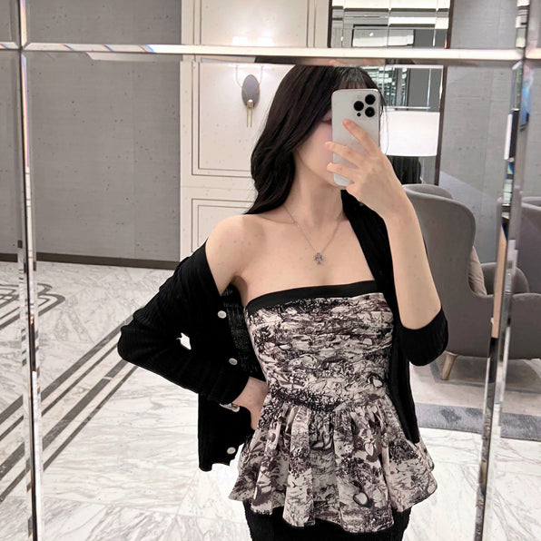 [BUNJANG] Watercolor Print Blouse Top / 수입의류 수채화 탑 블라우스