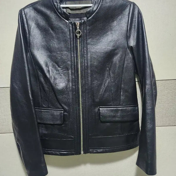 [BUNJANG] ANSICH 100% Genuine Lambskin Leather Jacket / 안지크 ANSICH 여성 천연 양가죽 100% 가죽자켓