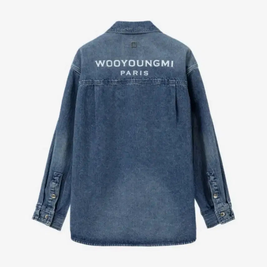 [BUNJANG] Wooyoungmi 25SS Blue Corduroy Denim Back Logo Shirt / [46] 우영미 블루 코듀로이 데님 백로고 셔츠