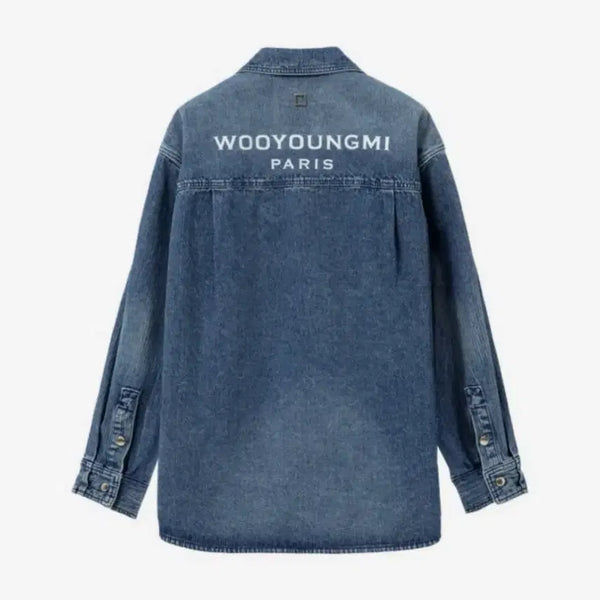[BUNJANG] Wooyoungmi 25SS Blue Corduroy Denim Back Logo Shirt / [46] 우영미 블루 코듀로이 데님 백로고 셔츠