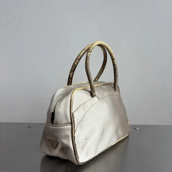 [BUNJANG] Prada 2000 Snakeskin Satin Mini Bowling Bag / 프라다 2000 스네이크스킨 새틴 미니 볼링백
