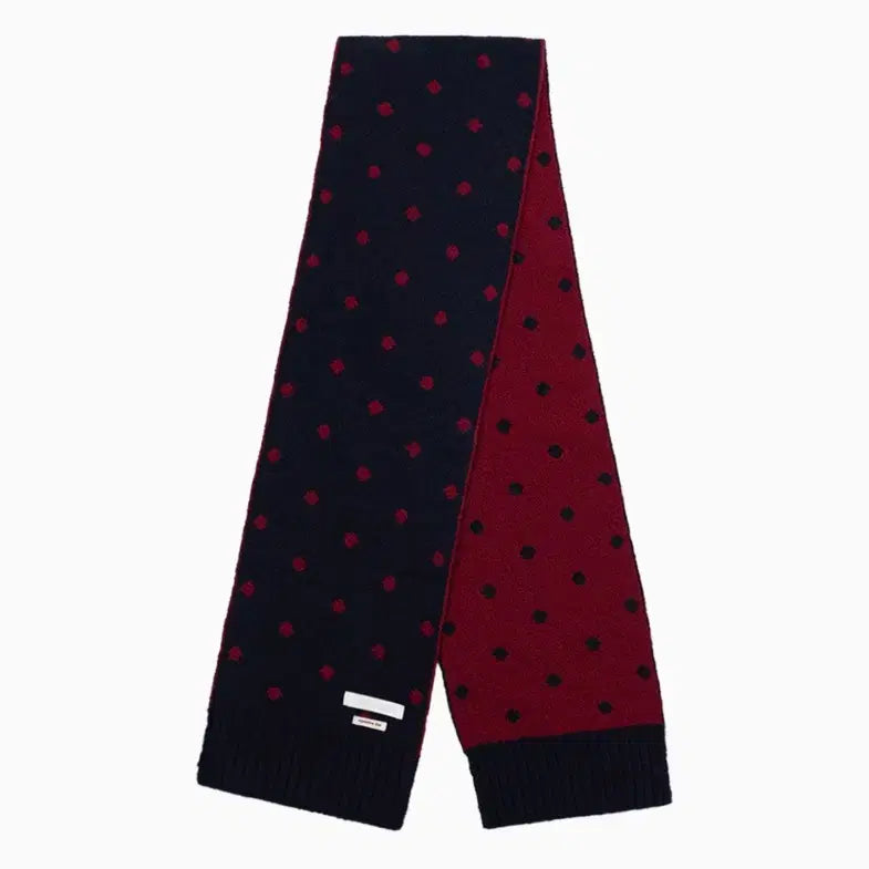 [BUNJANG] OHEHIO Dot Pattern Muffler Wine Navy / 오헤시오 DOT PATTERN MUFFLER, WINE NAVY