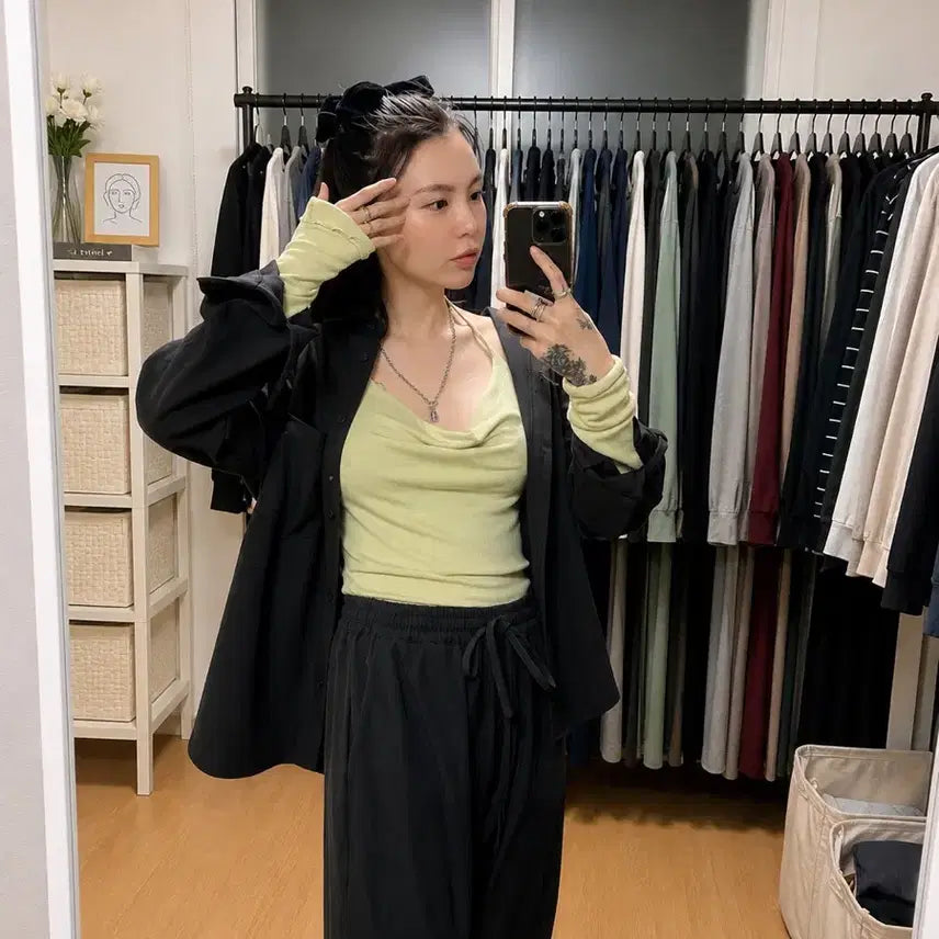 [BUNJANG] Gray String Jacket and Pants Set-up Size F / 새상품) 그레이 끈 재킷 바지 셋업 F