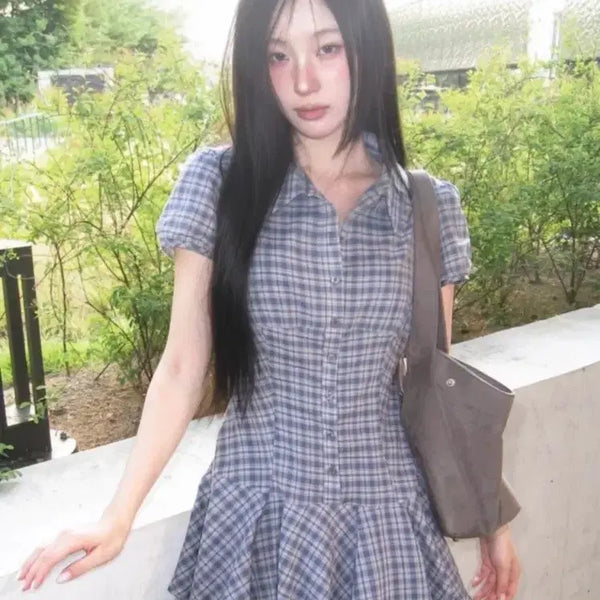 [BUNJANG] Miso Check Dress / 미쏘 체크 원피스