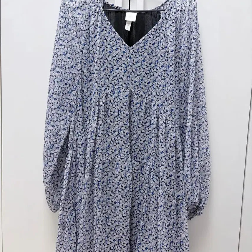 [BUNJANG] H&M Blue Floral Print Dress L / H&M 파랑 꽃무늬 원피스L