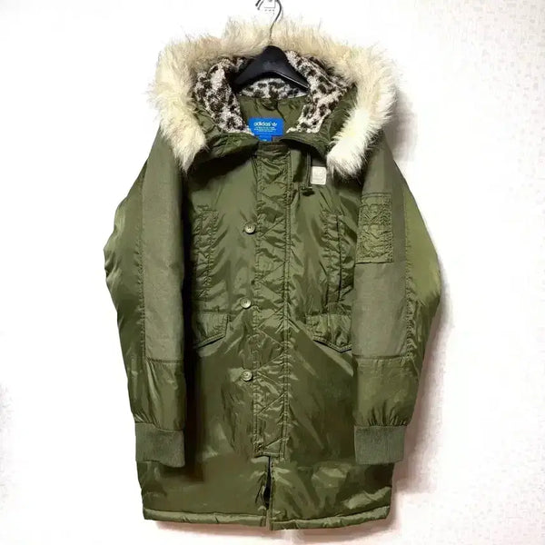 [BUNJANG] Adidas Khaki Duck Down Parka Jacket / [M,95]아디다스 야상 패딩 자켓 덕다운 카키