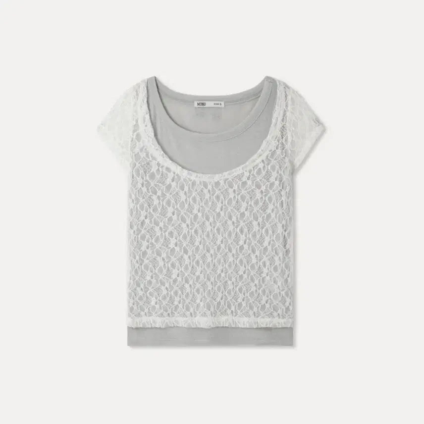 [BUNJANG] MIXXO Lace Layered T-Shirt / 미쏘 레이스 레이어드 티셔츠