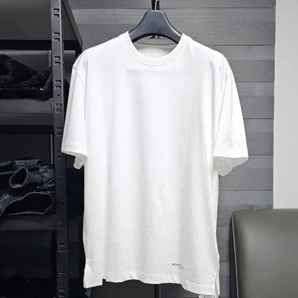 [BUNJANG] Wooyoungmi White Short-Sleeve T-Shirt Size 48 (100) New / 우영미 반팔 티셔츠 화이트 48(100) 새상품 택미제거