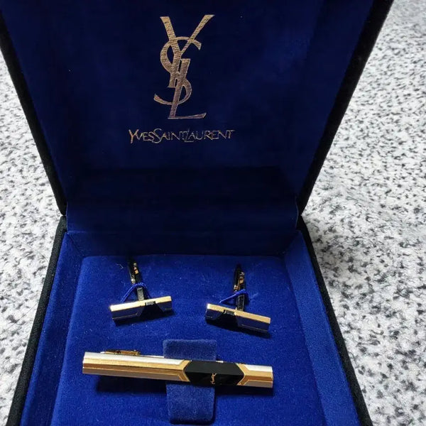 [BUNJANG] Yves Saint Laurent Tie Pin Cufflinks Set / 입생로랑 넥타이핀 커프스 링크 세트