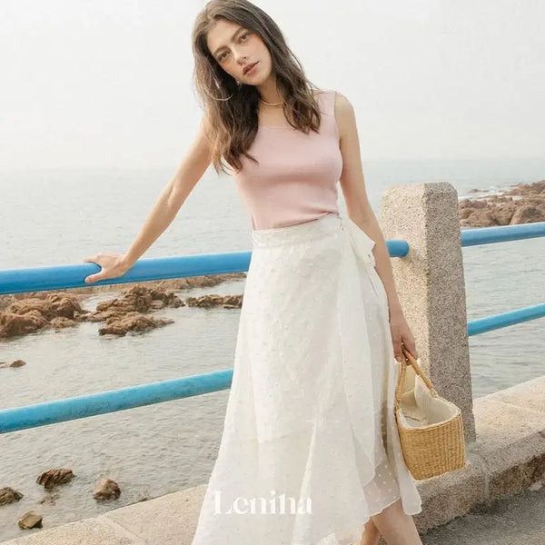 [BUNJANG] LENINA OTTILY Wrap Skirt Ivory / 르니나(LENINA) OTTILY 랩스커트 55 새상품