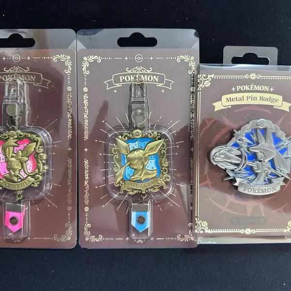 [BUNJANG] Lucario Pin Badge, Sylveon, Glaceon Keychain 3-Piece Bundle Set / 루카리오 핀 뱃지, 님피아,글레이시아 키링 3종 일괄