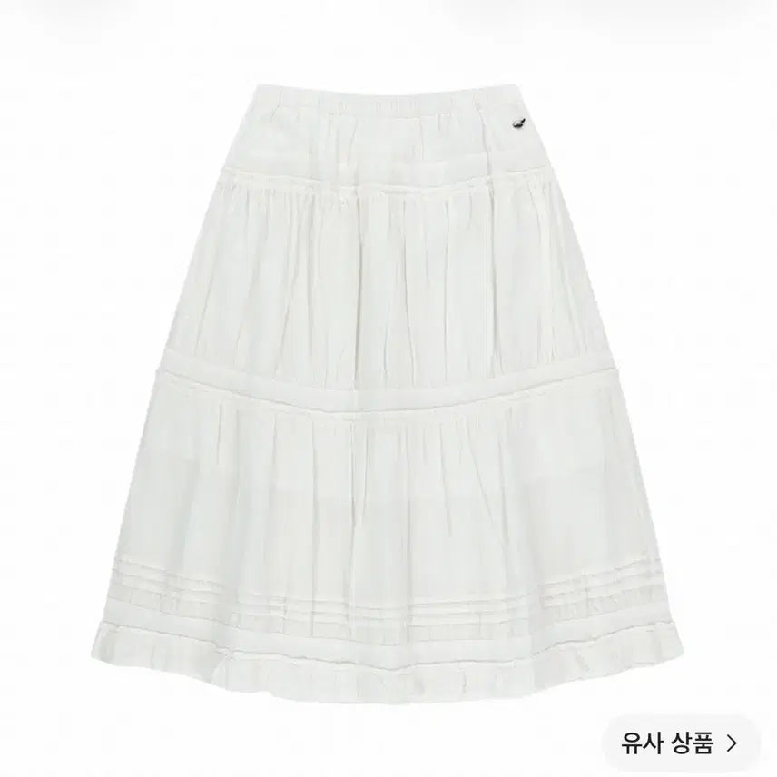 [BUNJANG] Koiseo Shirring Midi Skirt White / 코이세이오 셔링 미디 스커트 화이트