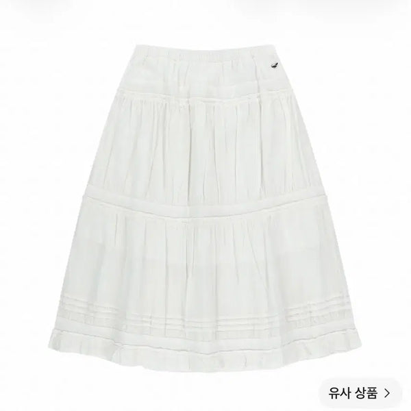 [BUNJANG] Koiseo Shirring Midi Skirt White / 코이세이오 셔링 미디 스커트 화이트
